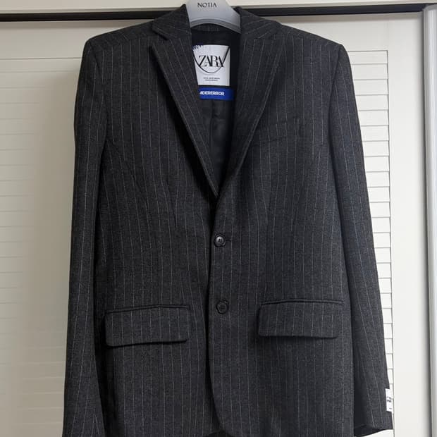 아더에러x자라 스트라이프 오버사이즈 블레이저 그레이 XS