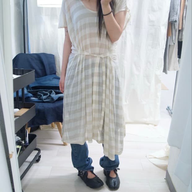 [Tsumori Chisato] stripe shirr long dres