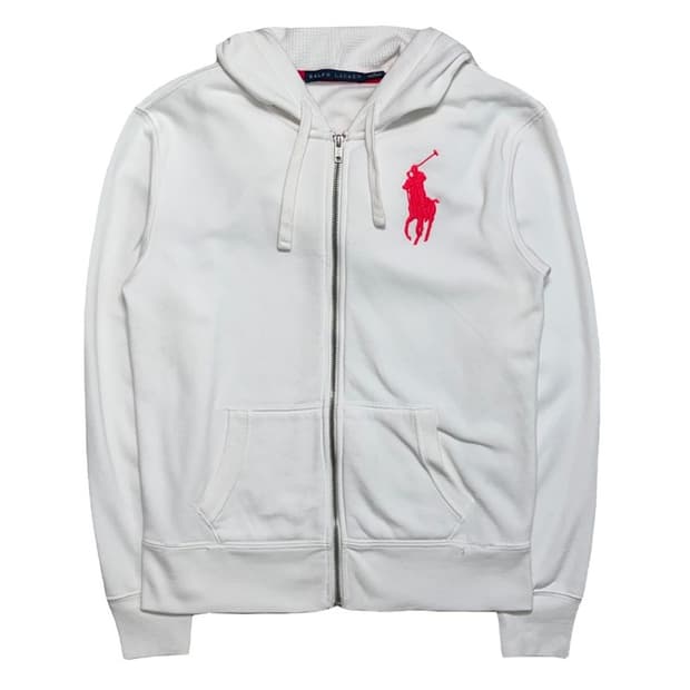 POLO RALPH LAUREN 빅포니 화이트 후드집업 M