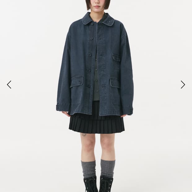 새상품) 오헤시오 스타 플로랄 워시드 코튼 자켓 네이비