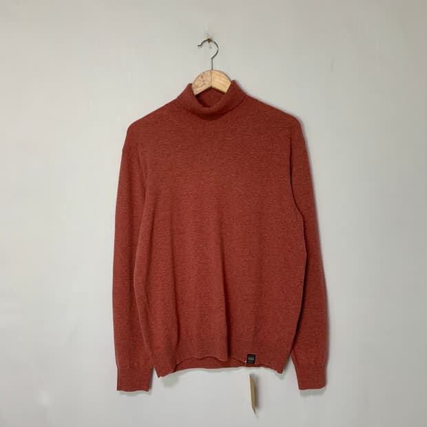 닥스 핑크 브라운 목폴라 니트 빈티지 남녀공용