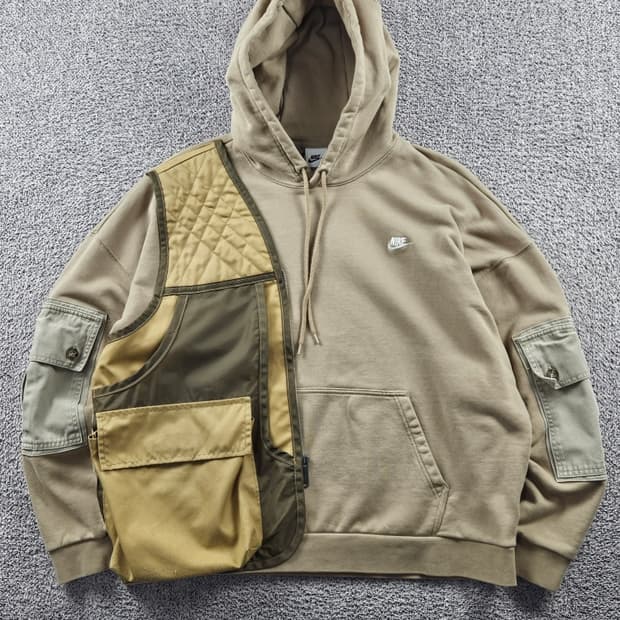 나이키 포켓 베스트 커스텀 스웻 후드 티셔츠 ( XL ) / 10991