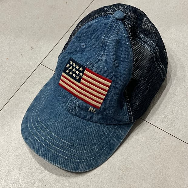 폴로 플래그 데님 볼캡