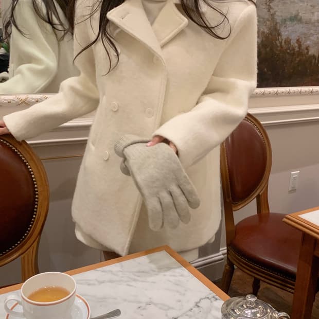 Leeds 리즈 클로티 알파카 하프 코트(아이보리)