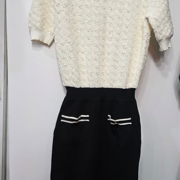 모조에스핀 여성 반팔 니트 원피스