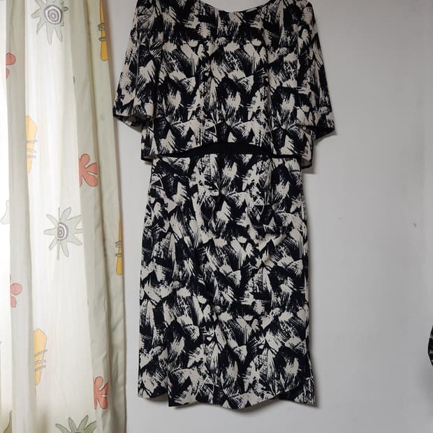 모조에스핀 패턴 반팔 원피스66