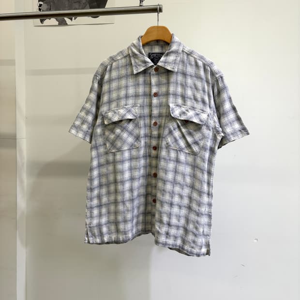 STEPTECH 체크 반팔 셔츠