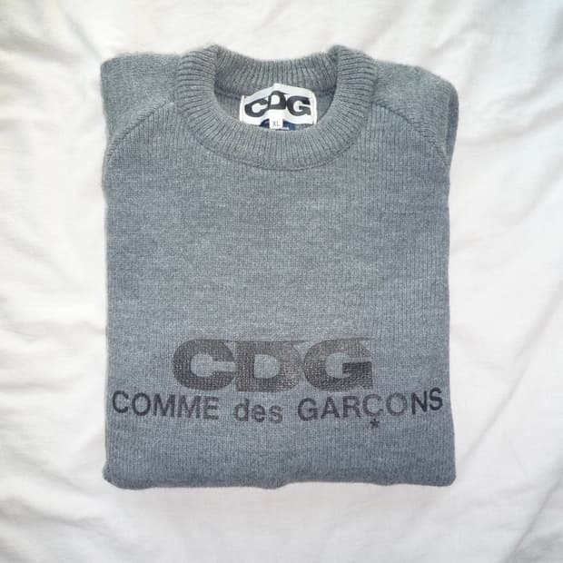 CDG 꼼데가르송 그레이 니트 XL