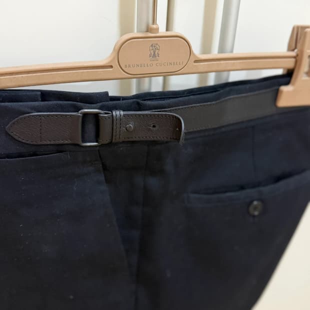 에르메스 레더 스트랩 팬츠 블랙