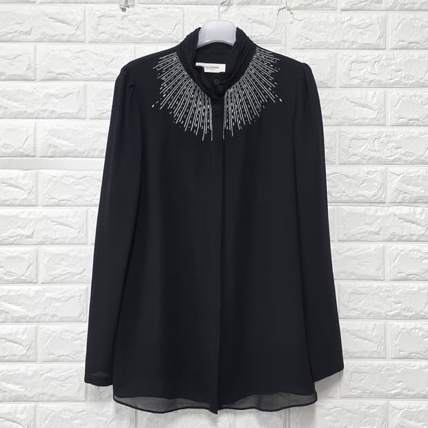 모조에스핀 뉴욕 블랙 비즈 장식 블라우스 M