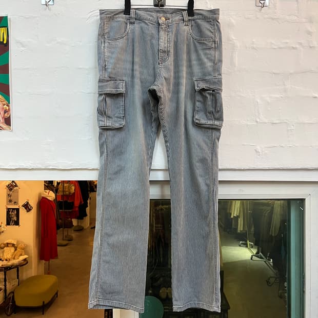 Global Work 스트라이프 데님 카고 진 L