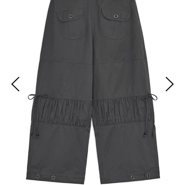 허그유어스킨 Shirring flap pants (Charcoal) M