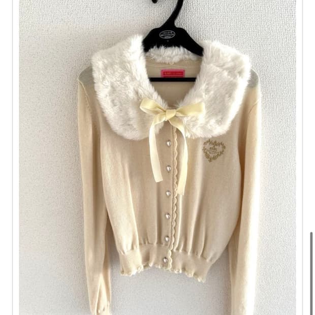 베이비더스타샤인브라이트 퍼리본가디건 히메갸루빈티지 babythestars