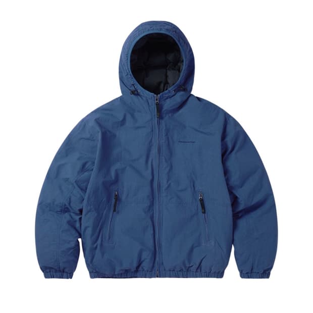 디스이즈네버댓 워시드 다운 푸퍼 자켓 블루