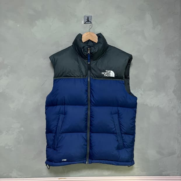 노스페이스 눕시 700 구스다운 패딩 조끼 그레이 네이비