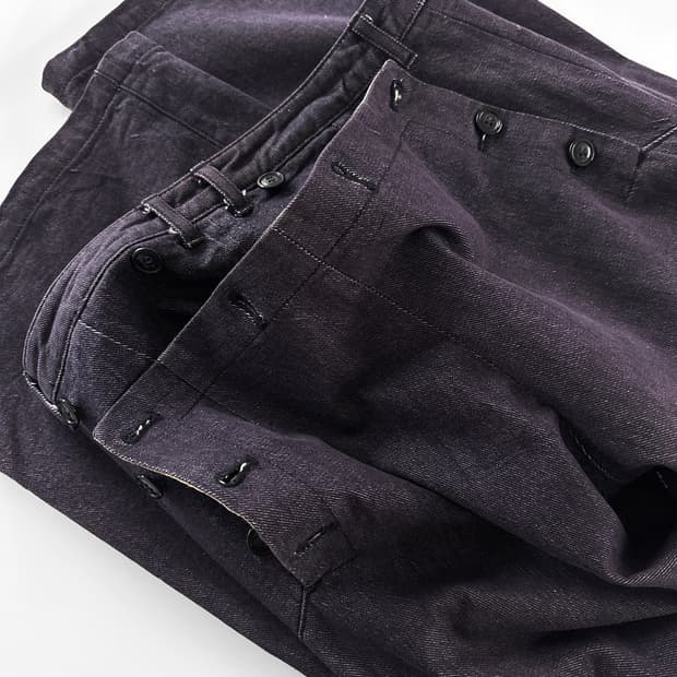 (Rare) 90s I.S 스나오 쿠와하라 버튼 데님 세일러 와이드 팬츠