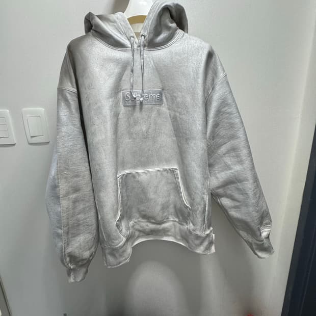 [L]슈프림xMM6 메종마르지엘라 포일 박스 후드 화이트