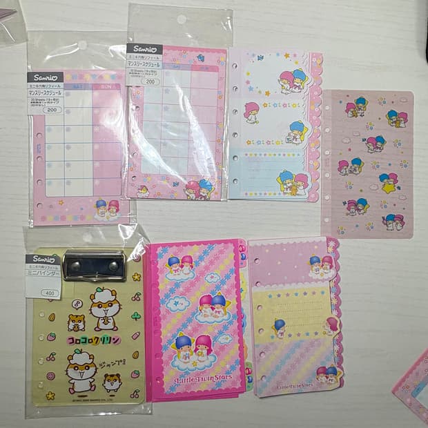 산리오 고전 키키라라 6공 다이어리 속지 리틀트윈스타 코로코로쿠리링