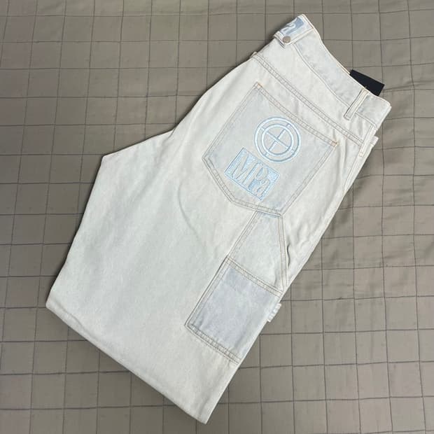 [L]PLASTICPRODUCT 페인터 데님팬츠 아이스블루