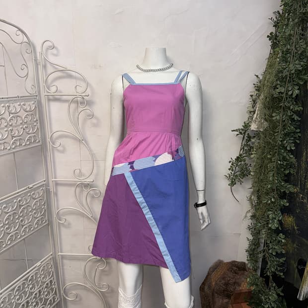 Pink blue patch cotton ops