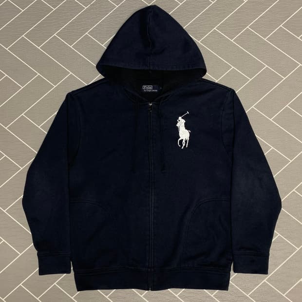 폴로 빅포니 후드집업 블랙