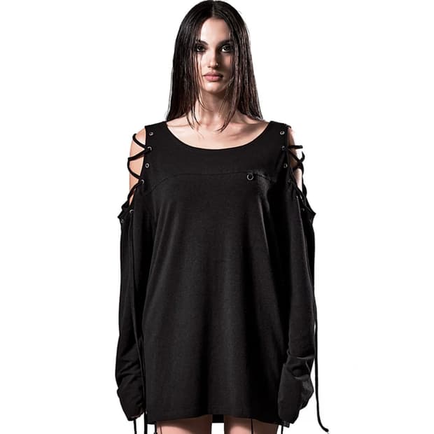이양 CUT-OUT LACED EYELET TOP