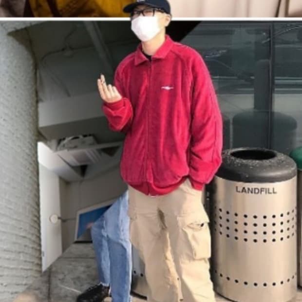 L) YARDSALE 야드세일 벨루어 트랙자켓 레드