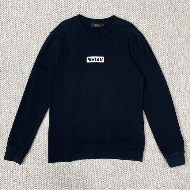 에비수 EVISU 블랙 로고 맨투맨 100