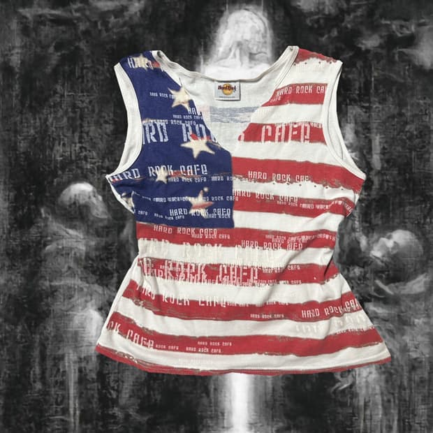 Hard rock cafe 성조기 sleeveless
