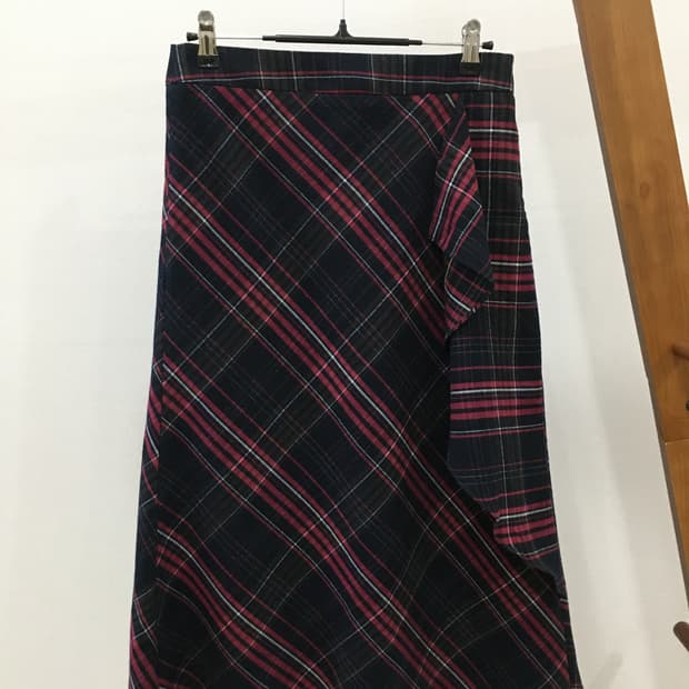 빈티지 체크 프릴스커트