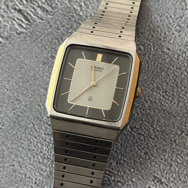 세이코 Seiko 쿼츠 스퀘어 투톤 다이얼