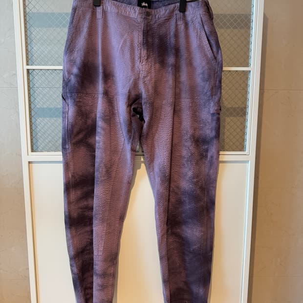 스투시 시어서커 더블니 워크팬츠