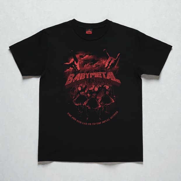 M)BABYMETAL 베이비메탈 반팔 티셔츠 블랙 라이브 투어