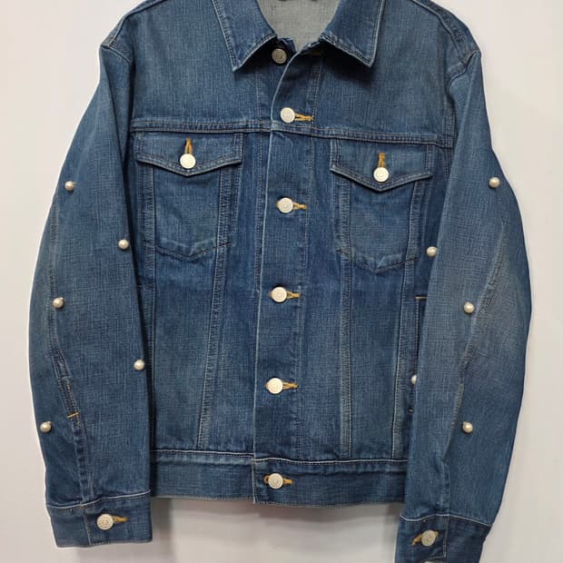 튀 에스 몽 트레져 여성 진주 데님 자켓