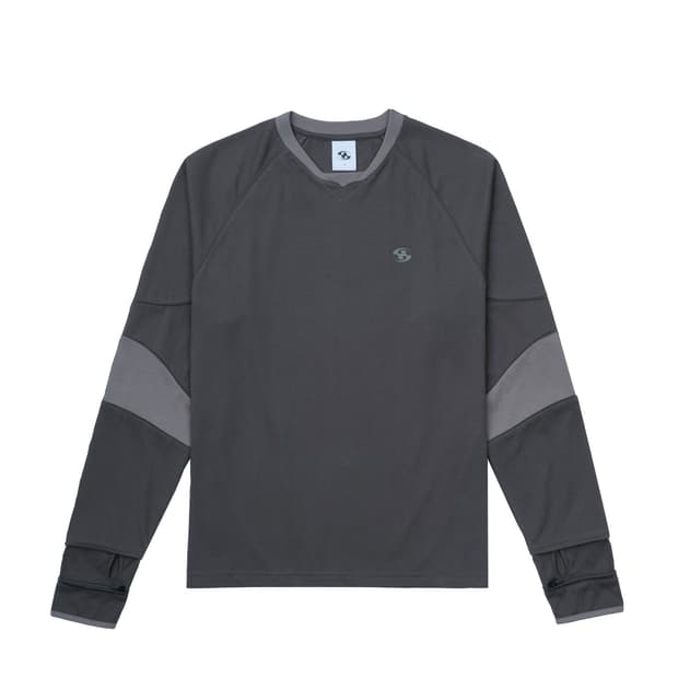 PIPING BLOCK LONG SLEEVES [CHARCOAL]