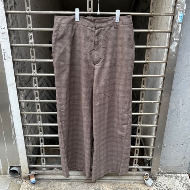 [L] 24년 youth 유스 트리플 스티치 와이드 체크 팬츠