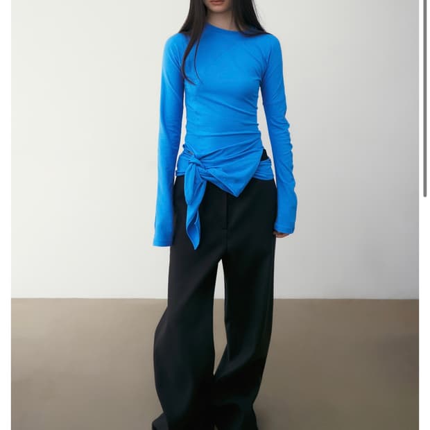 로우클래식 랩 티셔츠 블루