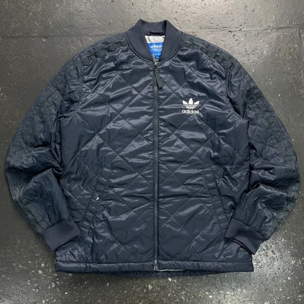 100 아디다스 퀼팅 블루종 자켓 