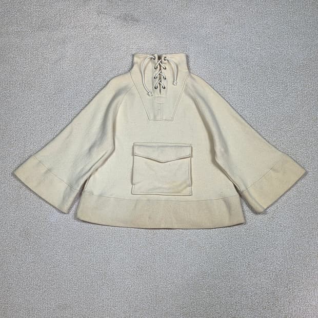 [랄프 로렌] 울 앙고라 혼방 레이스업 폰초 니트 탑 | A00174