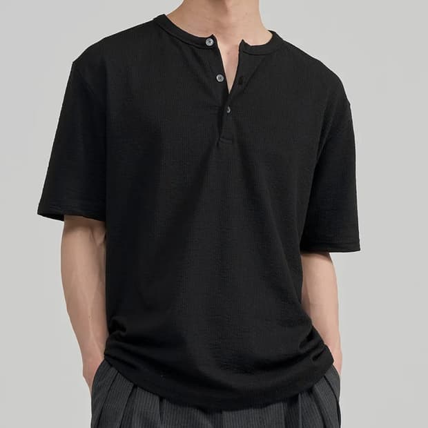 주앙옴므 헨리넥 하프 슬리브 s