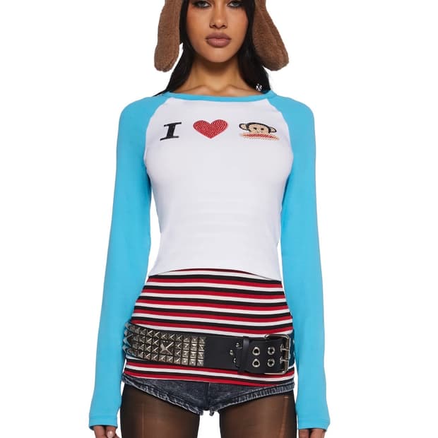 Dolls kill I love julius raglan top