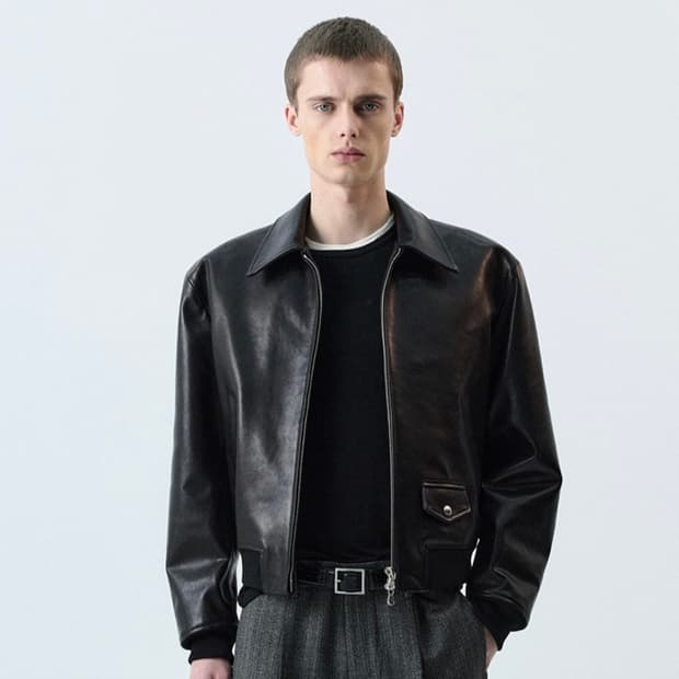 세비지 싱글 레더 봄버 자켓 L