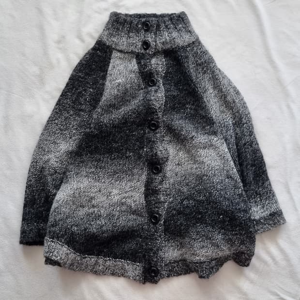 빈티지 모리걸 하구미 니트 케이프 망토