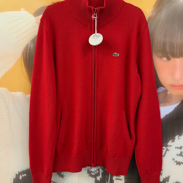 LACOSTE 라코스테 레드 니트집업