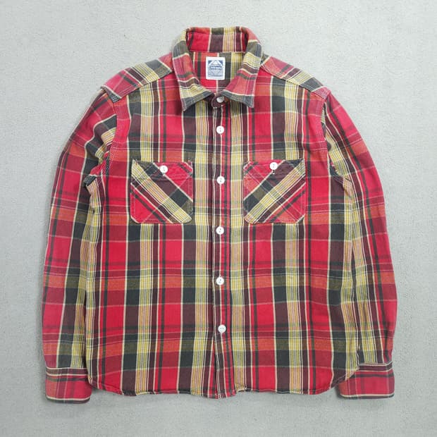 휴스턴 헤비 코튼 워크 체크 셔츠 L