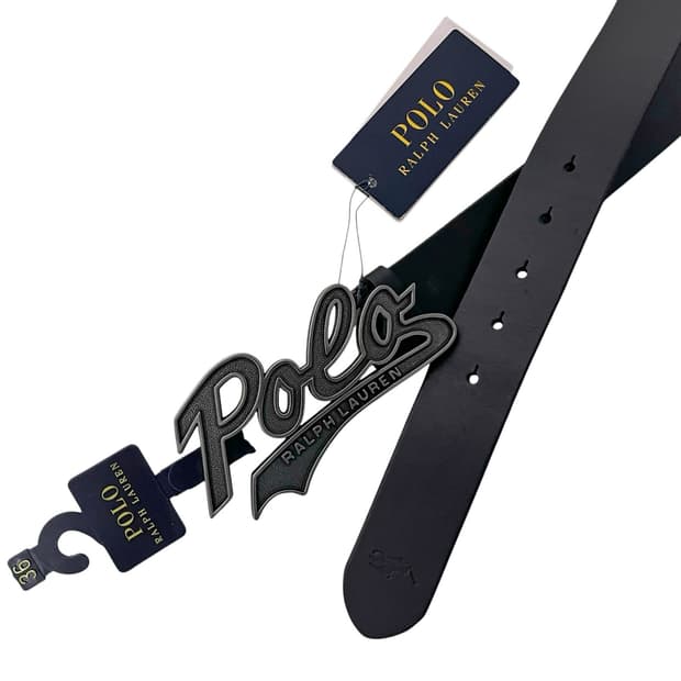 (새상품) 폴로 랄프로렌 블랙 빅로고 웨스턴 벨트 36사이즈