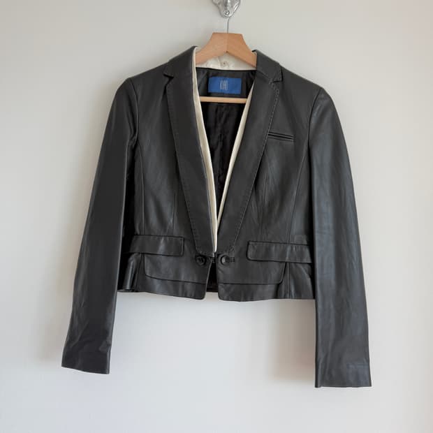 구호(KUHO) 램스킨 레더 자켓