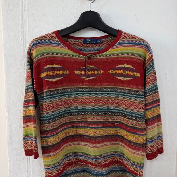 폴로 랄프로렌 에스닉 린넨 실크 니트 