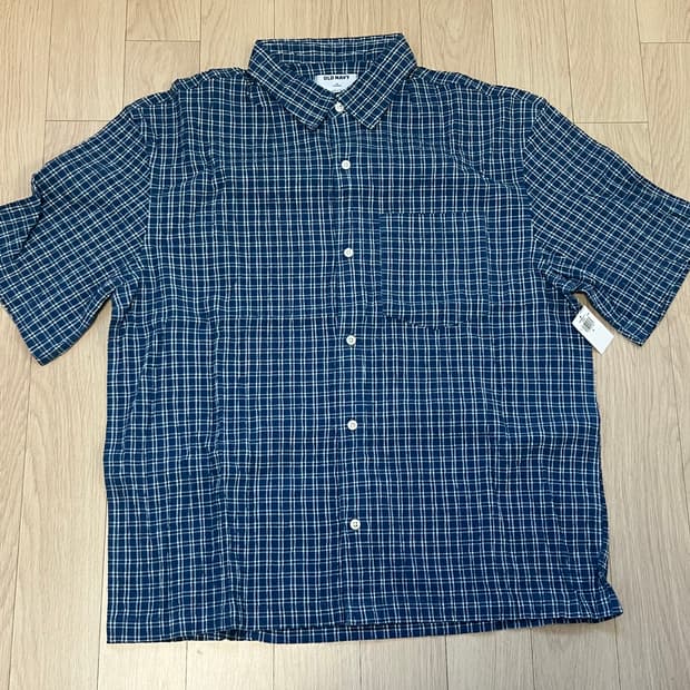 Old Navy Seersucker Check Shirt Blue
