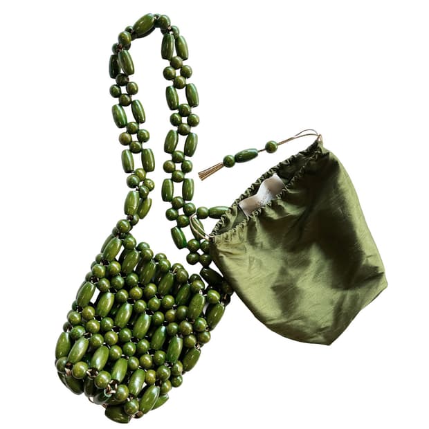 VANINA wood bead shoulder bag